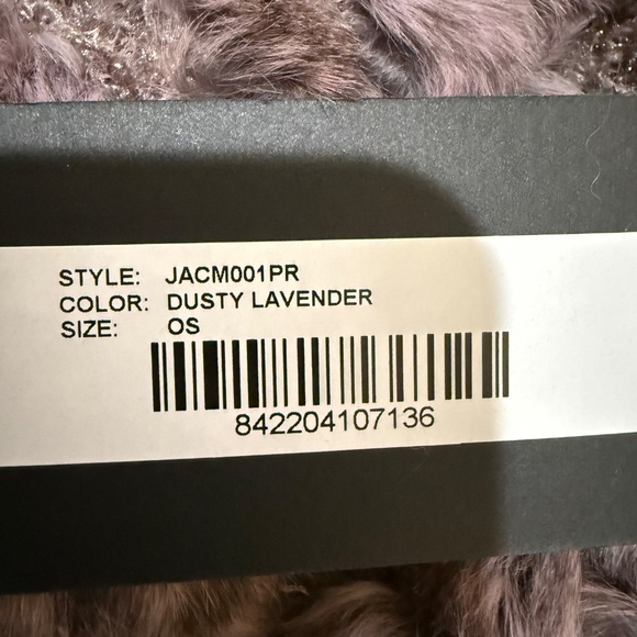 Jocelyn Rabbit Fur Hand Warming Fingerless Gloves - DUSTY LAVENDER - Picture 2 of 3